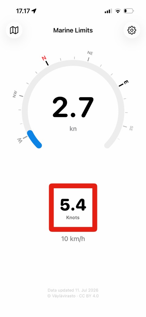 Nopeusmittari ja 10 km/h nopeusrajoitus